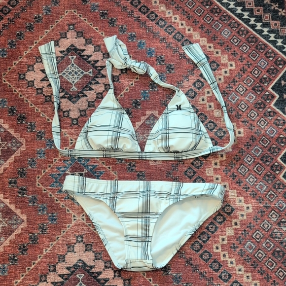 Plaid Bikini Set with Bow Detail - Picture 1 of 5
